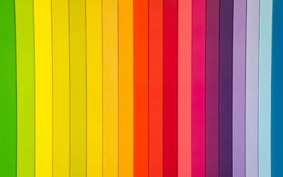 Colored sheets in the color of the rainbow