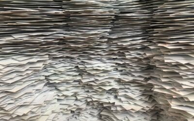 Large stacks of uncoated paper