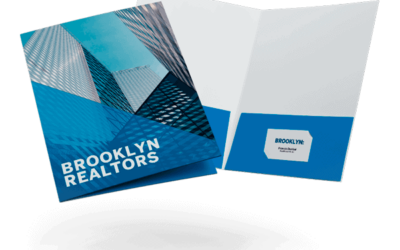 Floating presentation folders with business cards