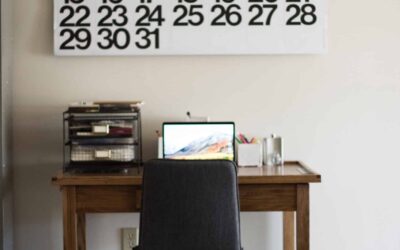 Calendar above a desk