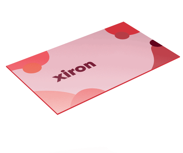 Single painted edge business card. The edges of the business card are painted with red.