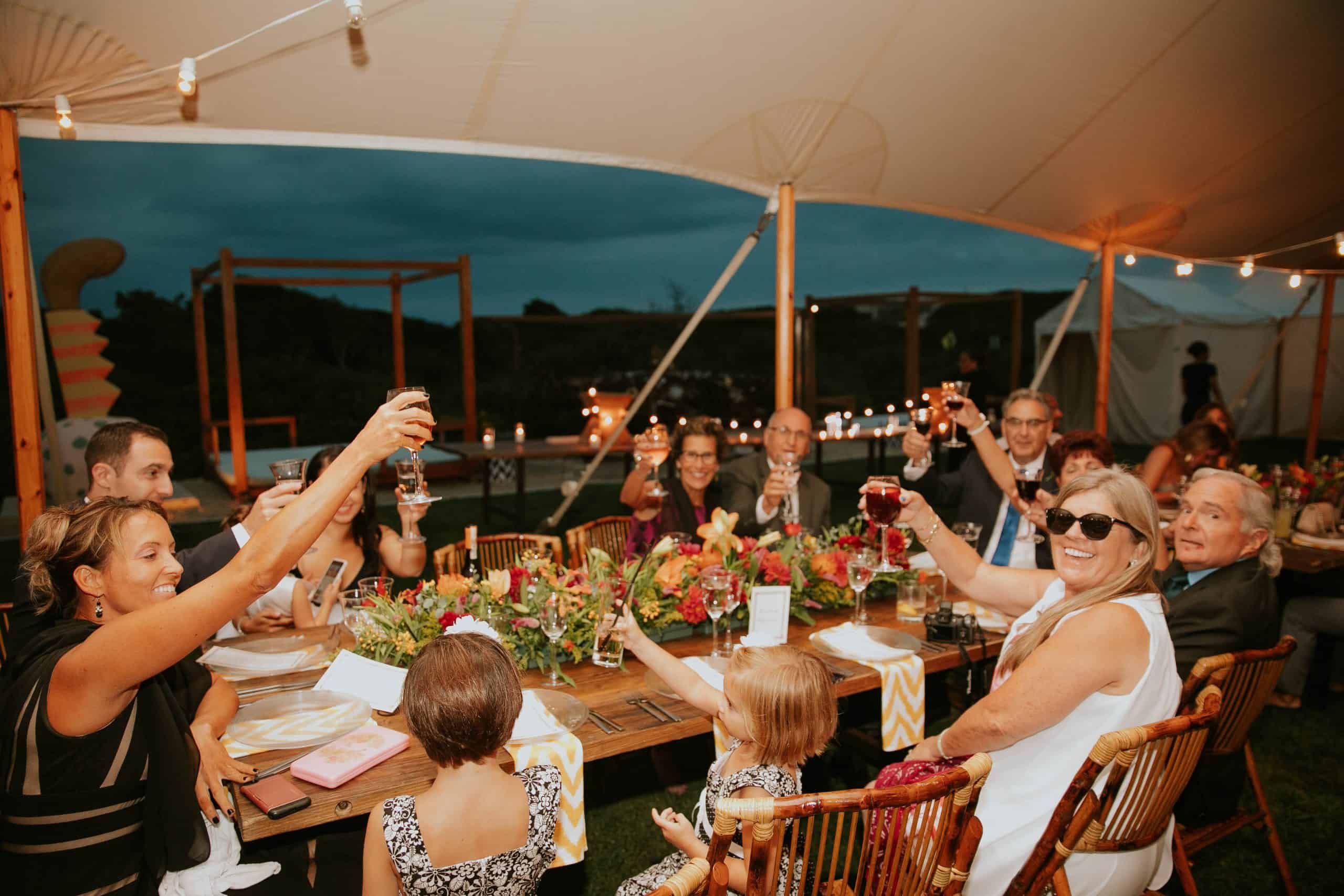 Guest family siting at a table