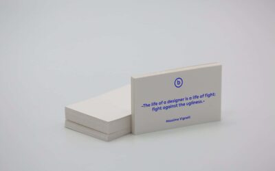 White business card font blue