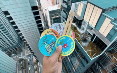 Bamboo straws, vegan stickers, and skyscrapers.