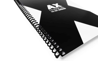 black plastic coil bound book