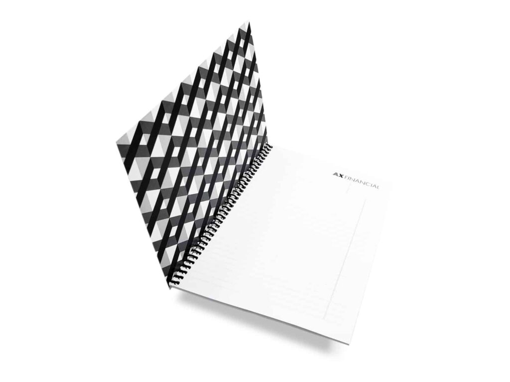 Open spiral bound booklet