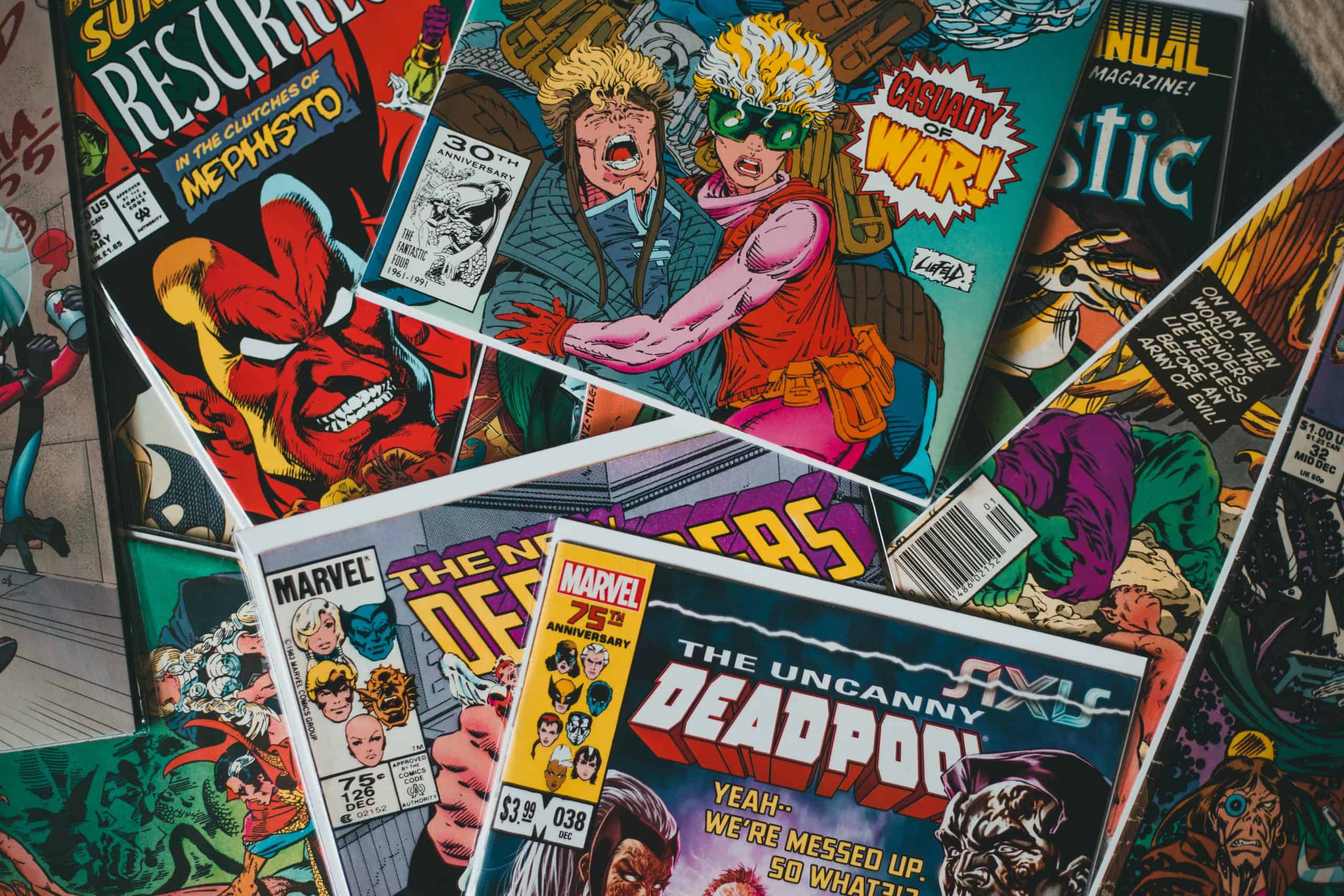 Pile of classic comic books