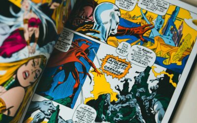 Printed comic book panels